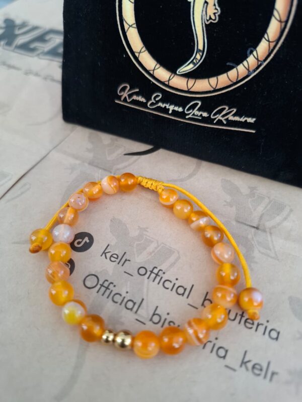 Pulsera agata naranja natural - Pul16