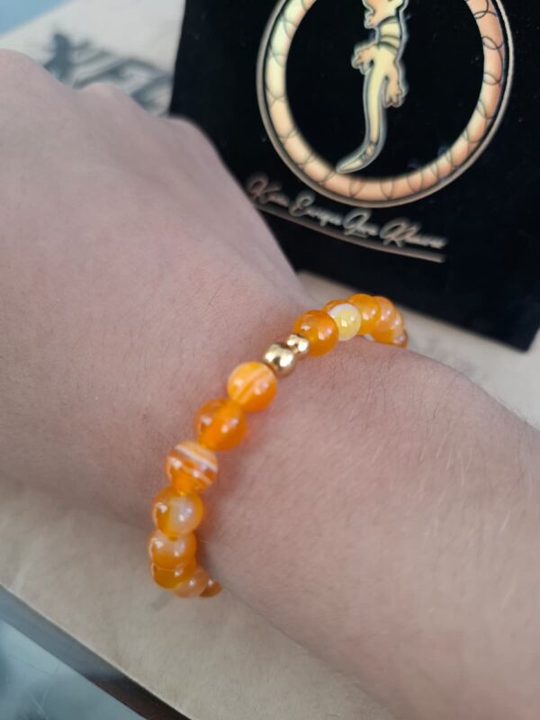 Pulsera agata naranja natural – Pul16 puesta